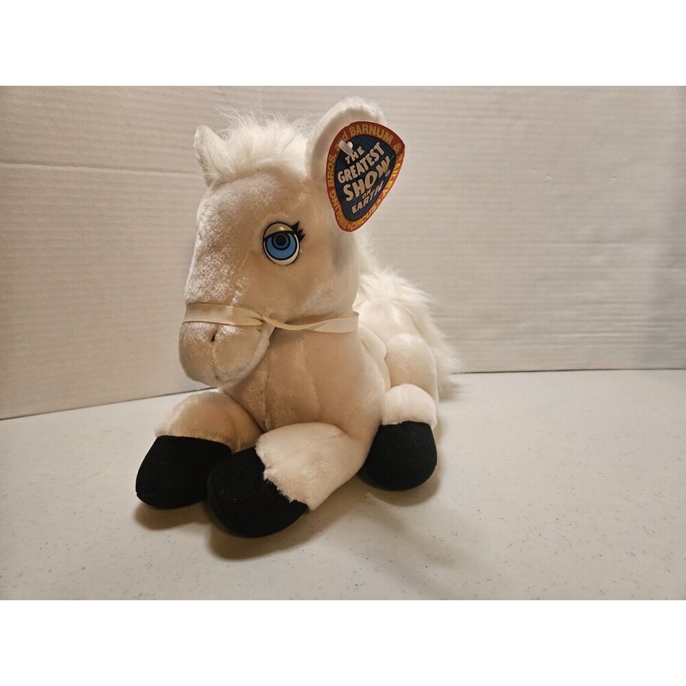 Horse Plush 15" Ringling Brothers Barnum & Bailey White Pony 1987 Vintage Tags